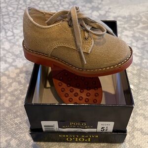 Ralph Lauren Suede Lace-Up Oxfords in Taupe 5.5